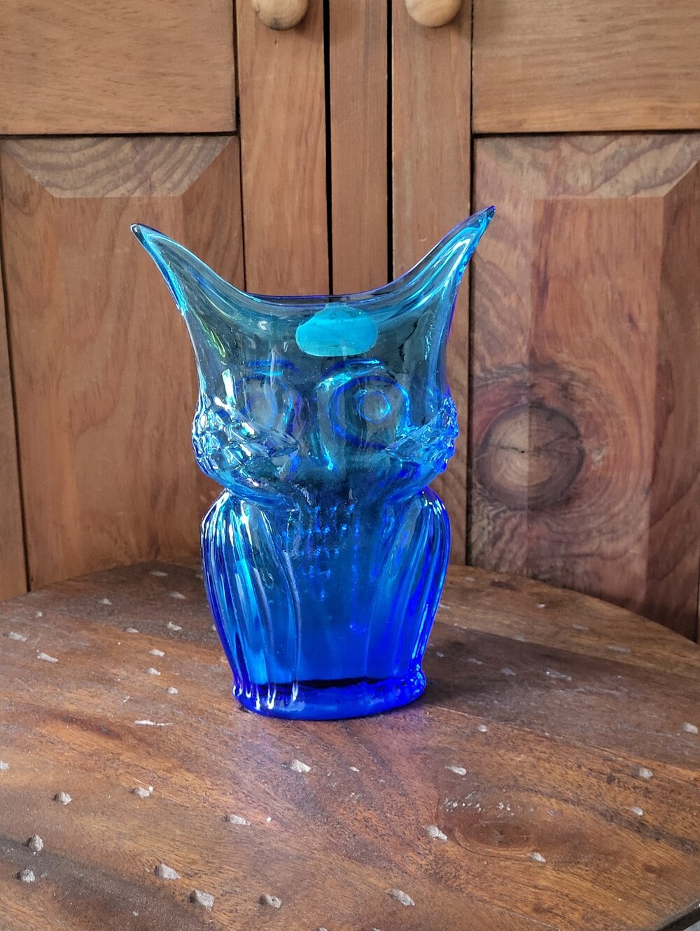 Cobalt Blue Glass Owl Vase - Unbranded - Picture 10 of 14